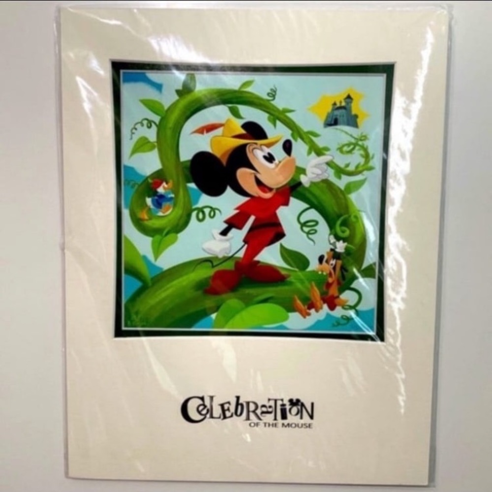 Disney parks Bill Robinson Mickey Mouse jack & the beanstalk matted print NWT